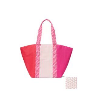 Victoria's Secret Colorblock Tote - Red Pink Cream NWT